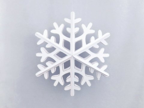 Schneeflocke, räumlich – Hängedekoration – Bastelvorlagen mit Anleitung