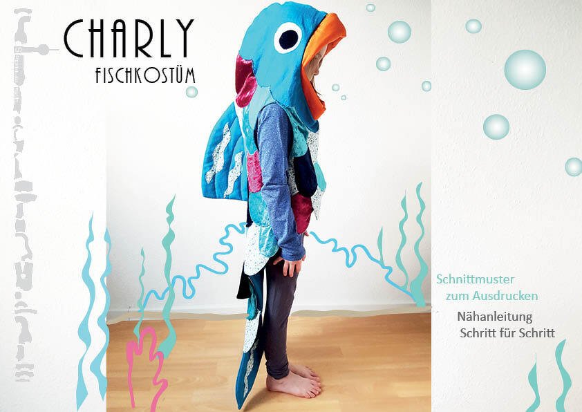 Schnittmuster/Nähanleitung Fischkostüm "CHARLY" Gr. 86-134