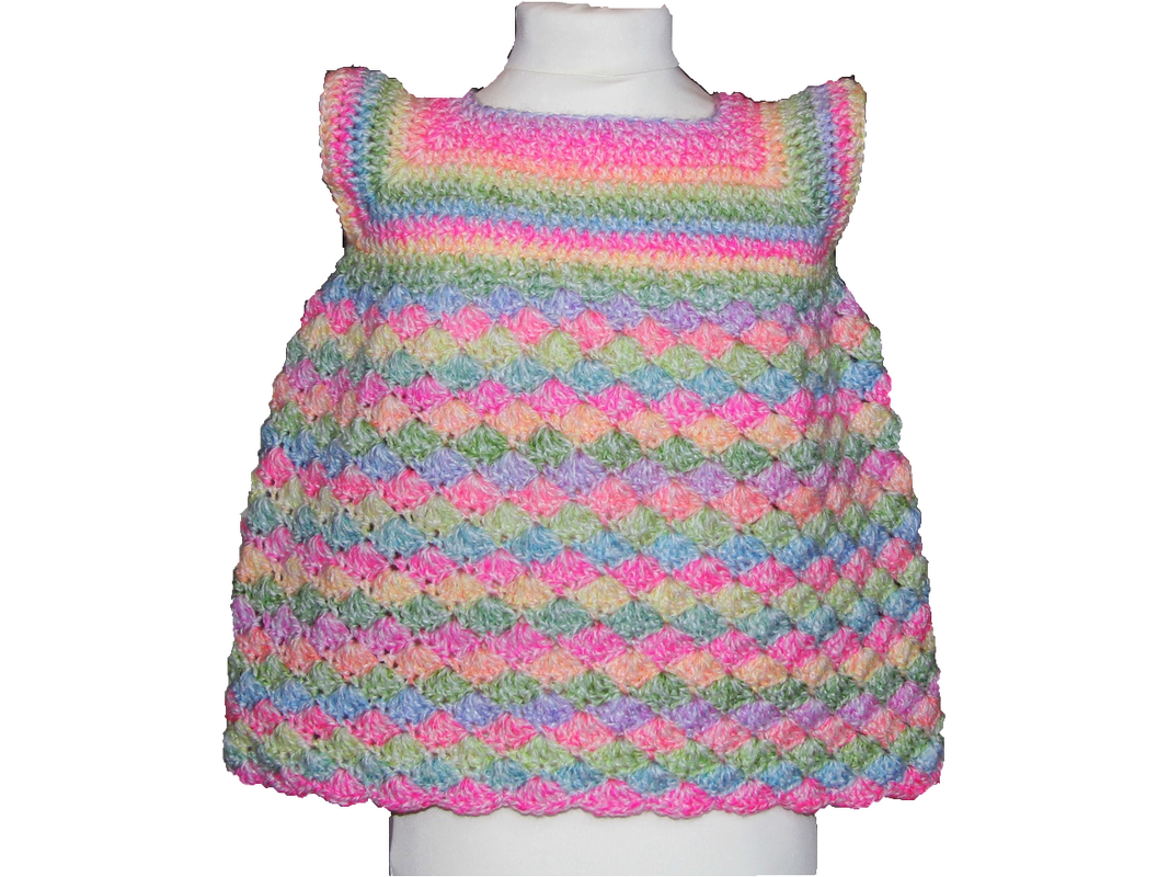 Regenbogen-Kleidchen Häkelanleitung - alle Größen und Garne!