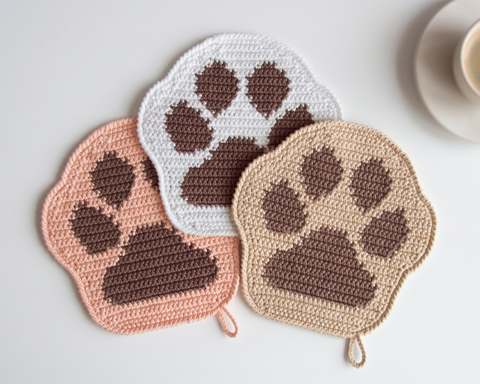 052DE Häkelanleitung Pfote Topflappen - Amigurumi PDF Zabelina CP