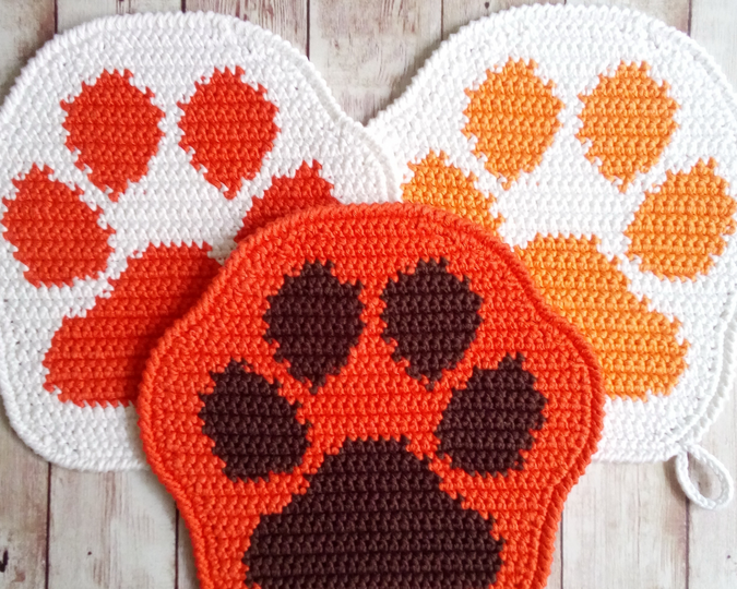 052DE Häkelanleitung Pfote Topflappen - Amigurumi PDF Zabelina CP