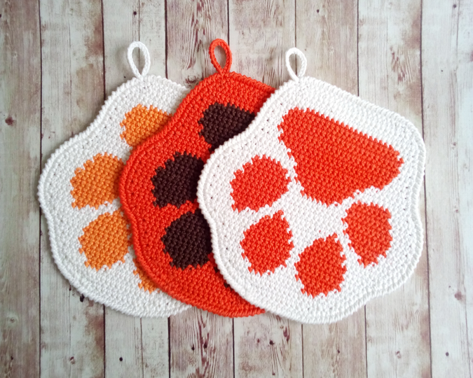 052DE Häkelanleitung Pfote Topflappen - Amigurumi PDF Zabelina CP