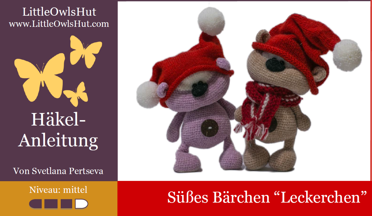 139DE Süßes Bärchen mit Mützen - Amigurumi PDF Pertseva CP - Bild 4