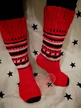 Arctic Sky - crocheted socks