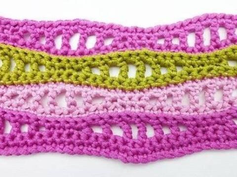 Häkelanleitung * Häkelmuster "Ajour mit Wellen"