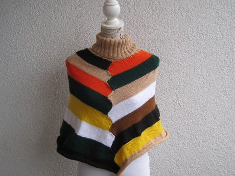 Strickanleitung Poncho, Damenponcho Gr.38-42, auch für Mädchen ab Größe 164