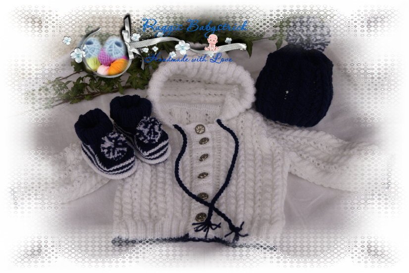 Strickanleitung f&uuml;r Baby's u. Reborns Modell Sasha Gr. 52 - 56 3-teilig