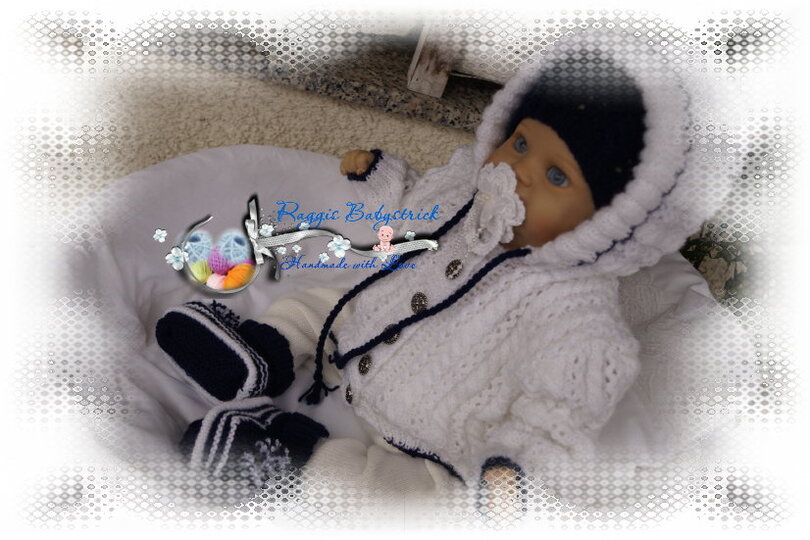 Strickanleitung f&uuml;r Baby's u. Reborns Modell Sasha Gr. 52 - 56 3-teilig