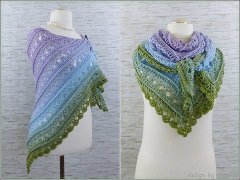 "In'finito 3.0" gehäkeltes Dreieckstuch / Endlostuch / Stola