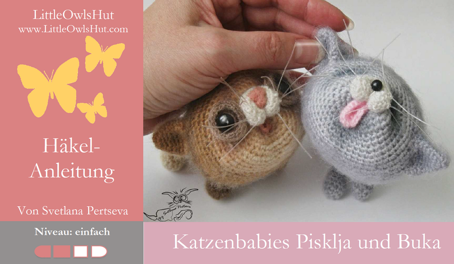 020DE Häkelanleitung Katzenbabies - Amigurumi PDF Pertseva CP
