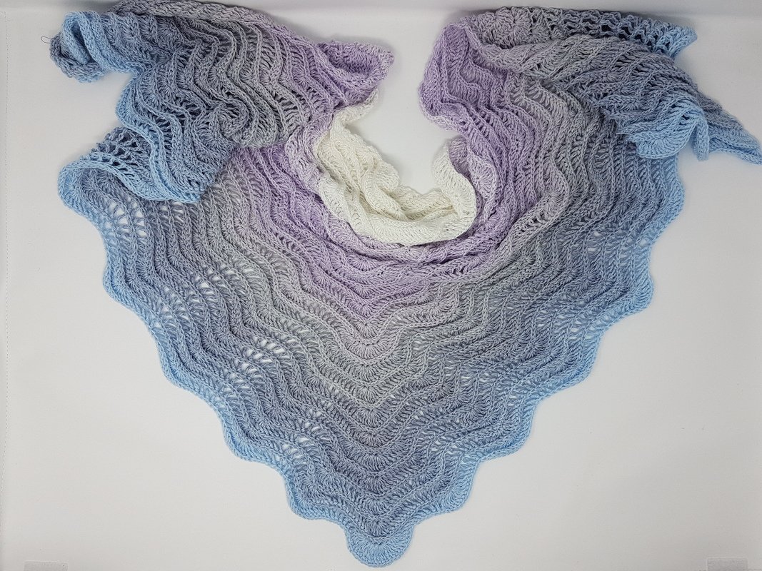 Häkelanleitung Dreieckstuch Glückswelle