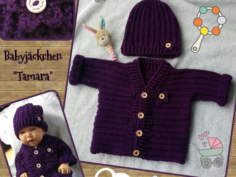 Babyjäckchen und Mütze Tamara; Größe 62