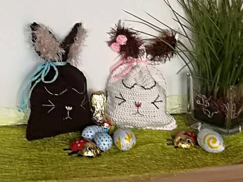 Häkeln "Hasi" Osterhasen-Geschenkverpackung/Duftsäckchen