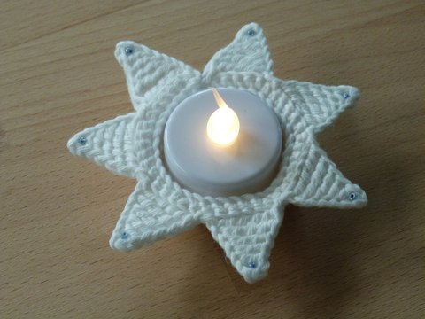 Häkelanleitung für einen Teelichthalter "Stern"