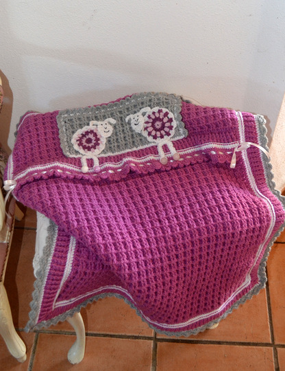 Babydecke * Häkelanleitung * Schäfchen