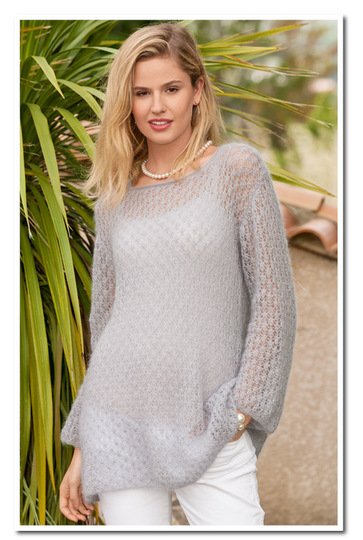 Strickanleitung Lochmuster-Pulli Delfina