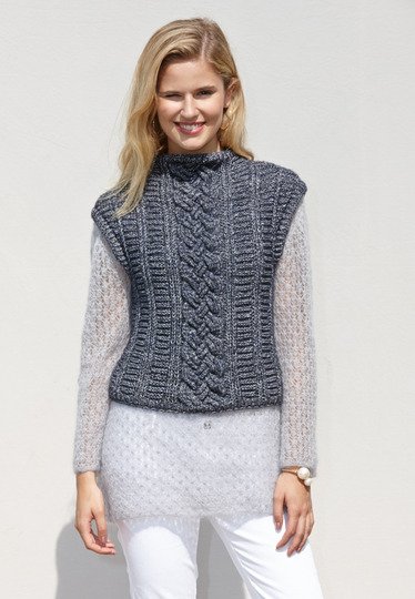 Strickanleitung Lochmuster-Pulli Delfina