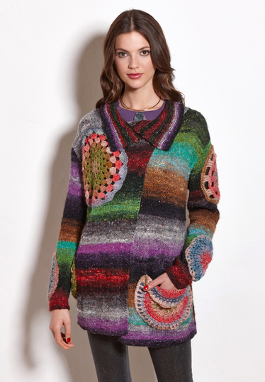 Strickenanleitung Jacke Martha mit Häkelkreisen