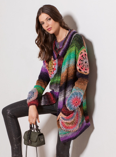 Strickenanleitung Jacke Martha mit Häkelkreisen