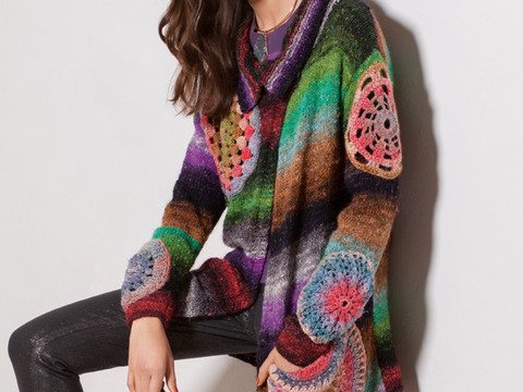 Strickenanleitung Jacke Martha mit Häkelkreisen