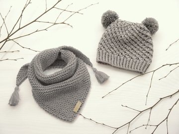Strickanleitung - Set Sternchenmütze und Dreieckstuch - No.192 -