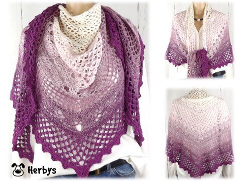 Häkelanleitung Dreieckstuch " Flieder"