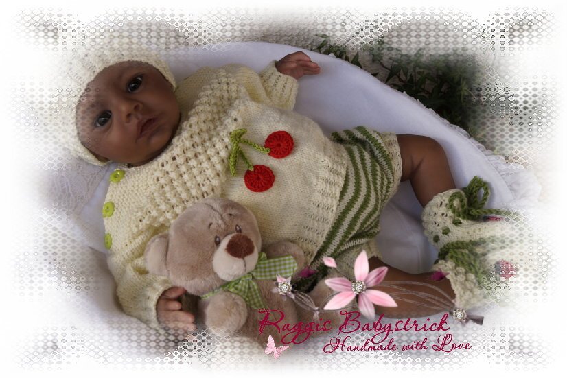 Strickanleitung f&uuml;r Baby's u. Reborns Modell Clara Gr. 48 - 54 4-teilig