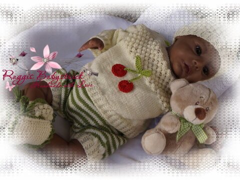 Strickanleitung für Baby's u. Reborns Modell Clara Gr. 48 - 54 4-teilig