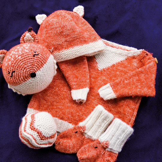 Fuchs Baby Erstlingsausstattung Set groß - Strick und Häkelanleitungen