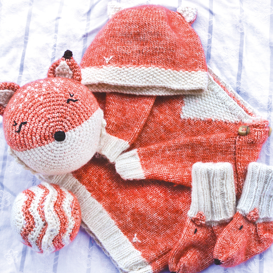 Fuchs Baby Erstlingsausstattung Set groß - Strick und Häkelanleitungen