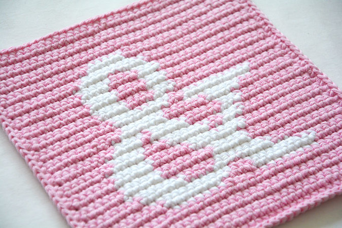 Ampersand Potholder Crochet Pattern - for beginners