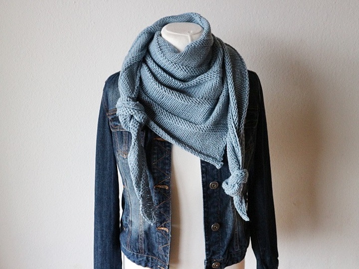 Knitting Pattern PDF Easy Shawl – Beginner Friendly Triangle Shawl