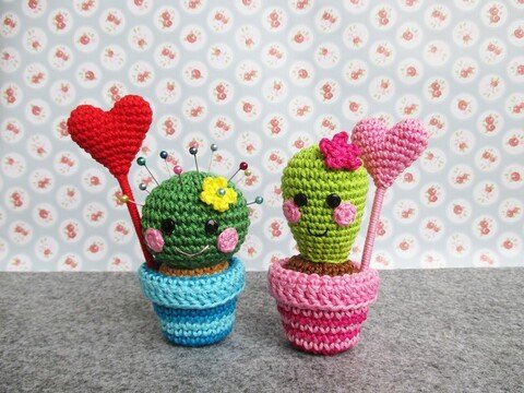 Häkelanleitung Valentins-Kaktus