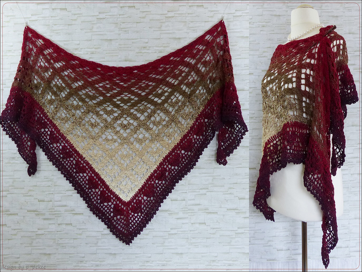 "Irima" lovely crocheted scarf with heart