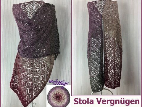 Stola "Vergnügen" mit 1 BOBBEL-COTTON XTRA von Woolly Hugs