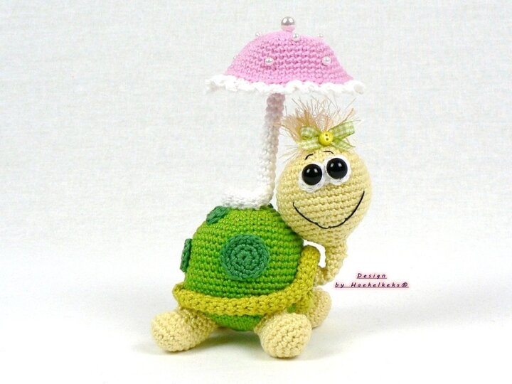 Schildkröte mit Sonnenschirm -- Häkelanleitung von Haekelkeks®