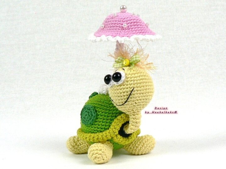 Schildkröte mit Sonnenschirm -- Häkelanleitung von Haekelkeks®