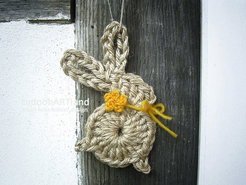Hase häkeln, Artländer Jutehase - Dekohasen aus Bindfaden, Jute