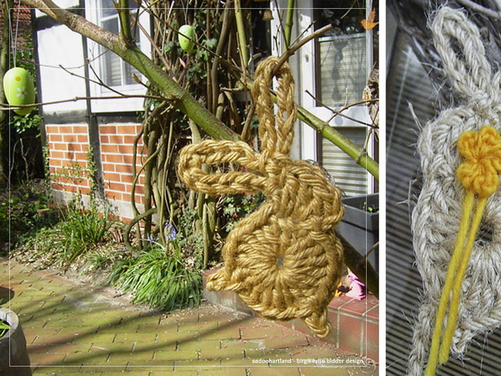 Hase häkeln, Artländer Jutehase - Dekohasen aus Bindfaden, Jute
