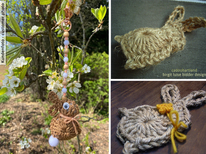 Hase häkeln, Artländer Jutehase - Dekohasen aus Bindfaden, Jute