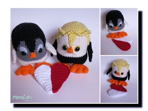 Amigurumi Mr. & Mrs. Ping mit Herz - Häkelanleitung