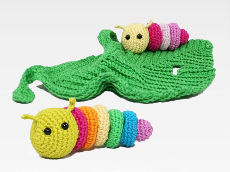 Lovey - Little Caterpillar (+ rattle) - Crochet Pattern