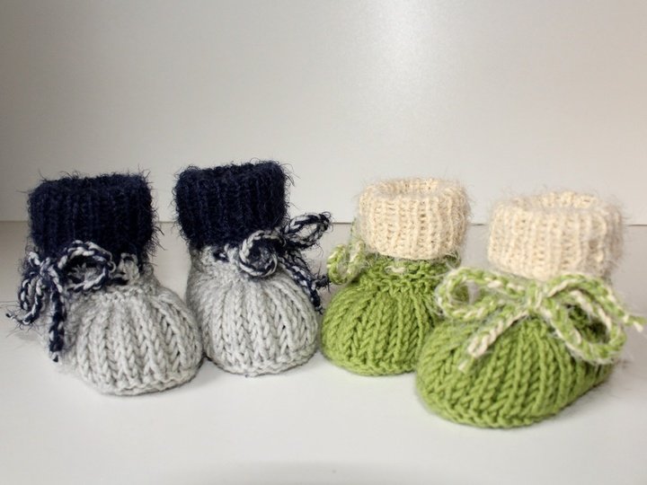 Strickanleitung Babyschuhe, Booties im Patentmuster, 9 cm und 10 cm  #194