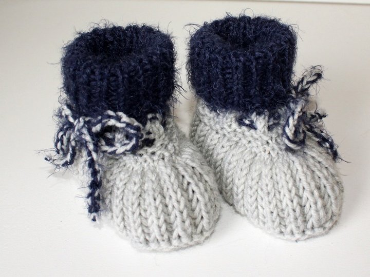 Strickanleitung Babyschuhe, Booties im Patentmuster, 9 cm und 10 cm  #194
