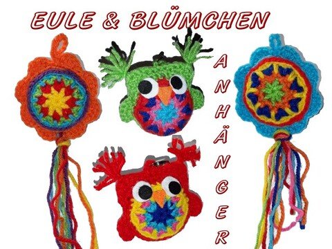 Häkelanleitung * EulE & BlümcheN * Schlüsselanhänger, Taschenbaumler