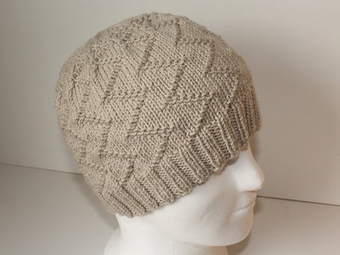 Strickanleitung Mütze, Beanie Zackenmuster, unisex, KU 54 - 58 cm