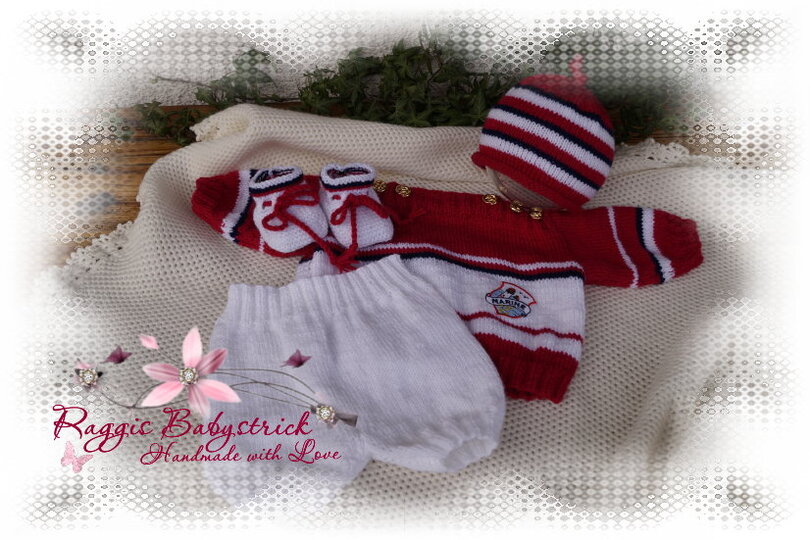 Strickanleitung f&uuml;r Baby's u. Reborns Modell Inka Gr. 52 - 56 4-teilig