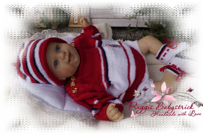 Strickanleitung f&uuml;r Baby's u. Reborns Modell Inka Gr. 52 - 56 4-teilig