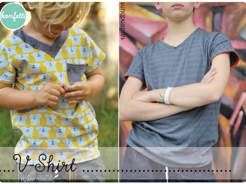 V-Shirt / T-Shirt ebook Schnittmuster Gr.86-164