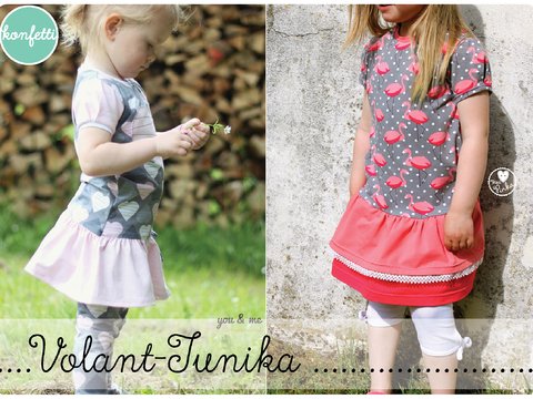 Volant-Tunika Anleitung und Schnitt Gr.74-164
